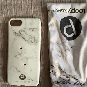 White marble loopy case - fits iPhone 6/7/8